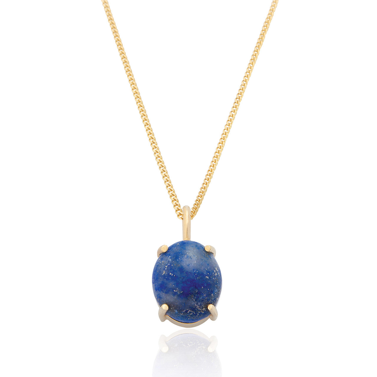 Ria Lapis Pendant & Chain - Gold Plated