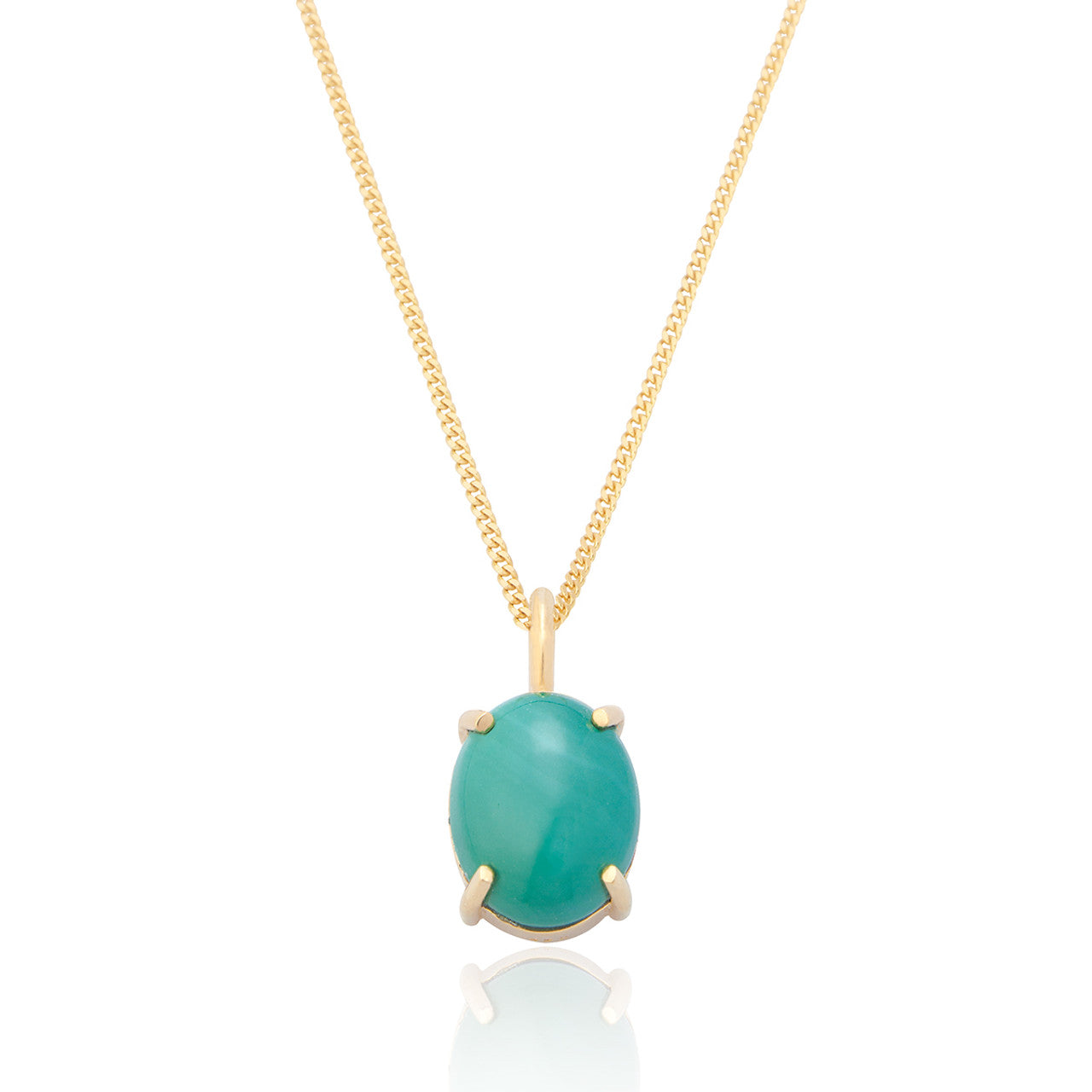 Ria Malachite Pendant & Chain - Gold Plated