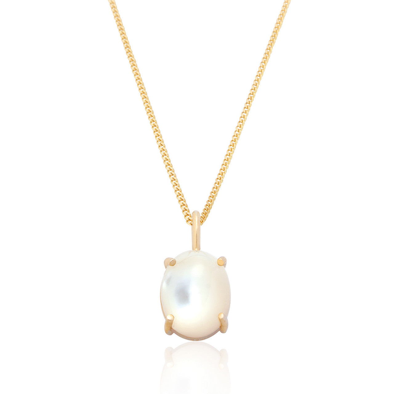 Ria Mother of Pearl Pendant & Chain - Gold