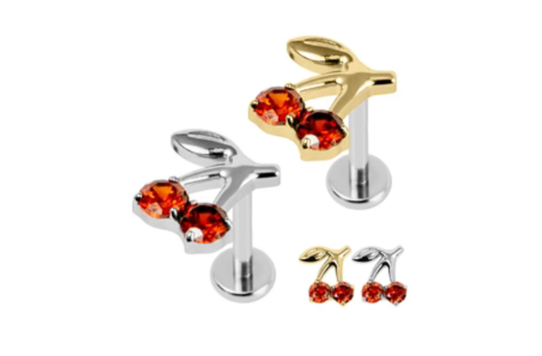 Titanium CZ Cherry Labret.