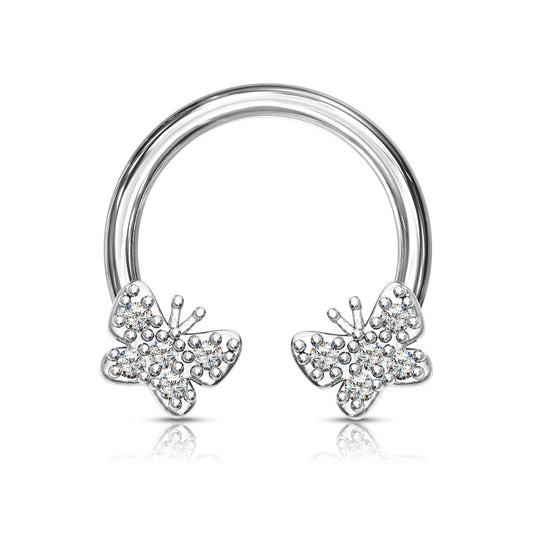 CZ Butterfly Horseshoe.