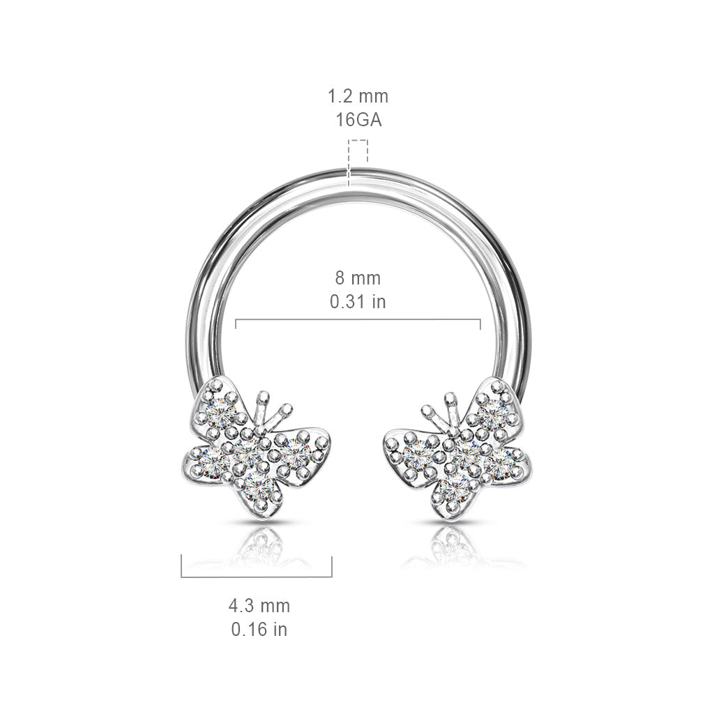 CZ Butterfly Horseshoe.