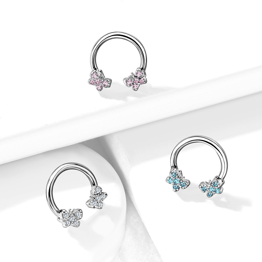 CZ Butterfly Horseshoe.