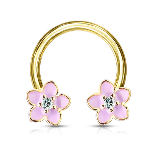 Enamel Flower Horseshoe.