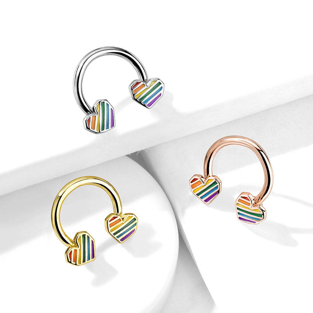 Rainbow Heart Horseshoe.