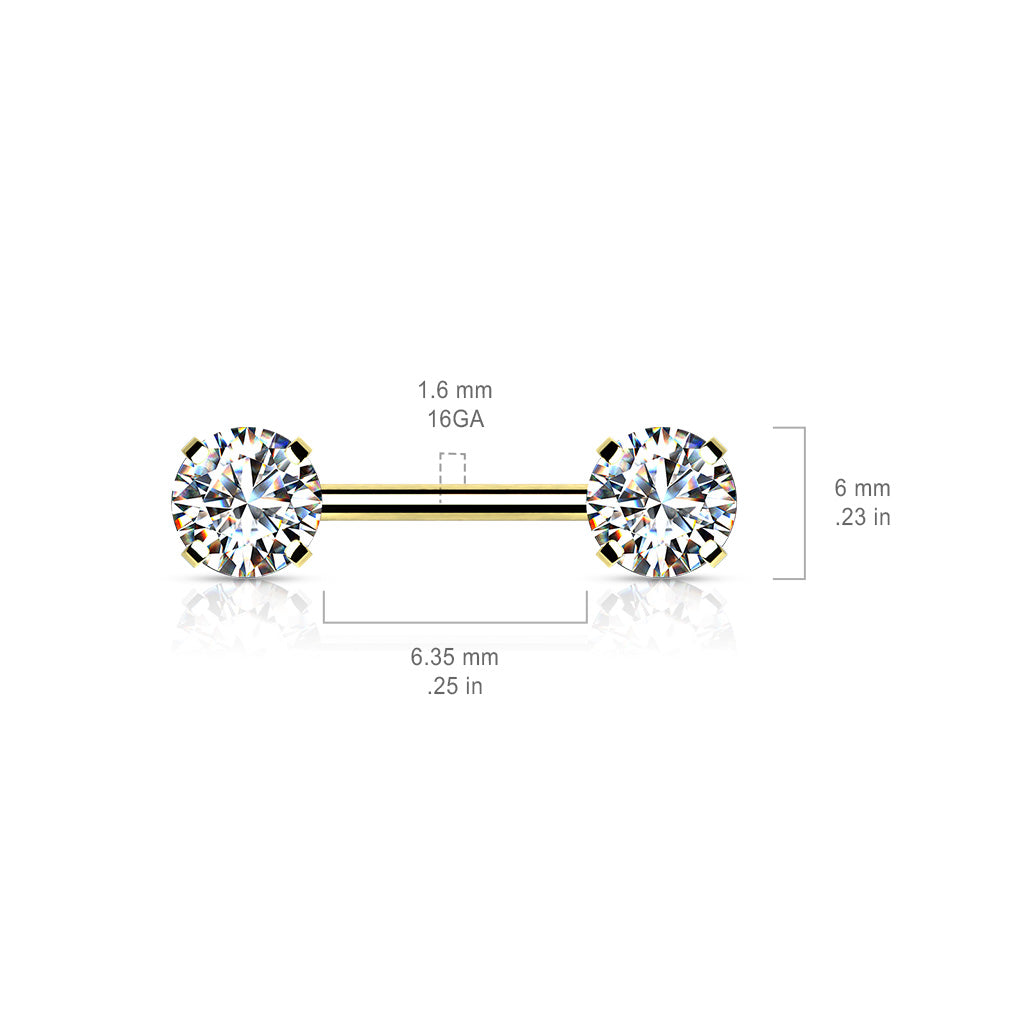 Forward Facing Claw Gem Nipple Bar.