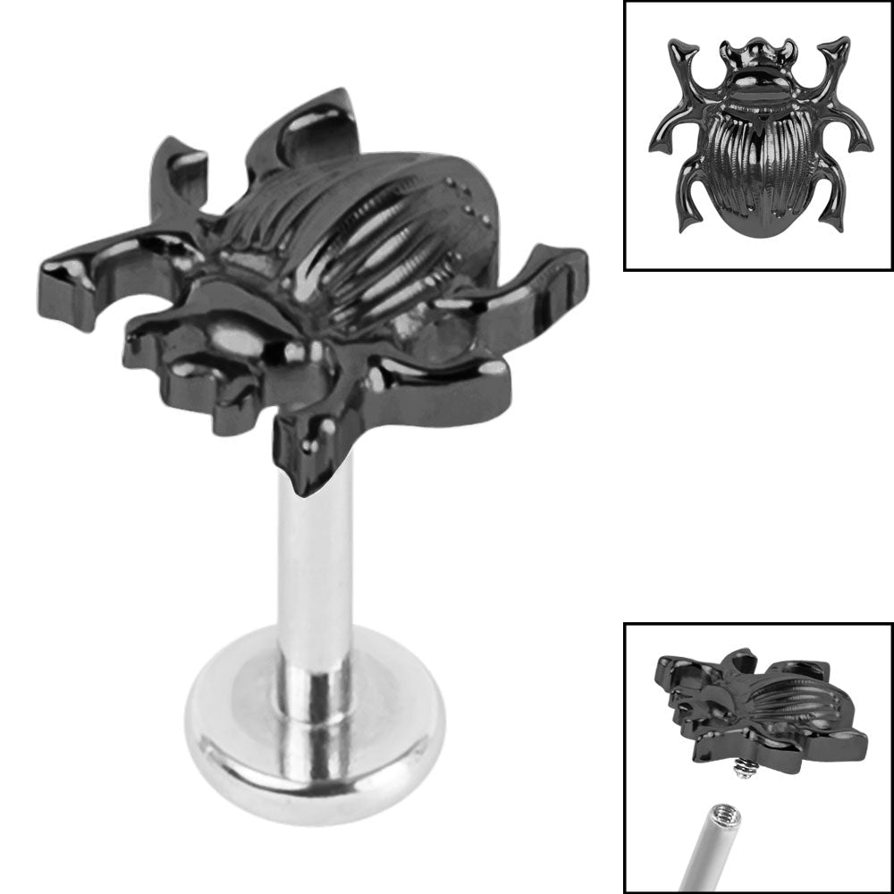 Titanium Scarab Beetle Labret.