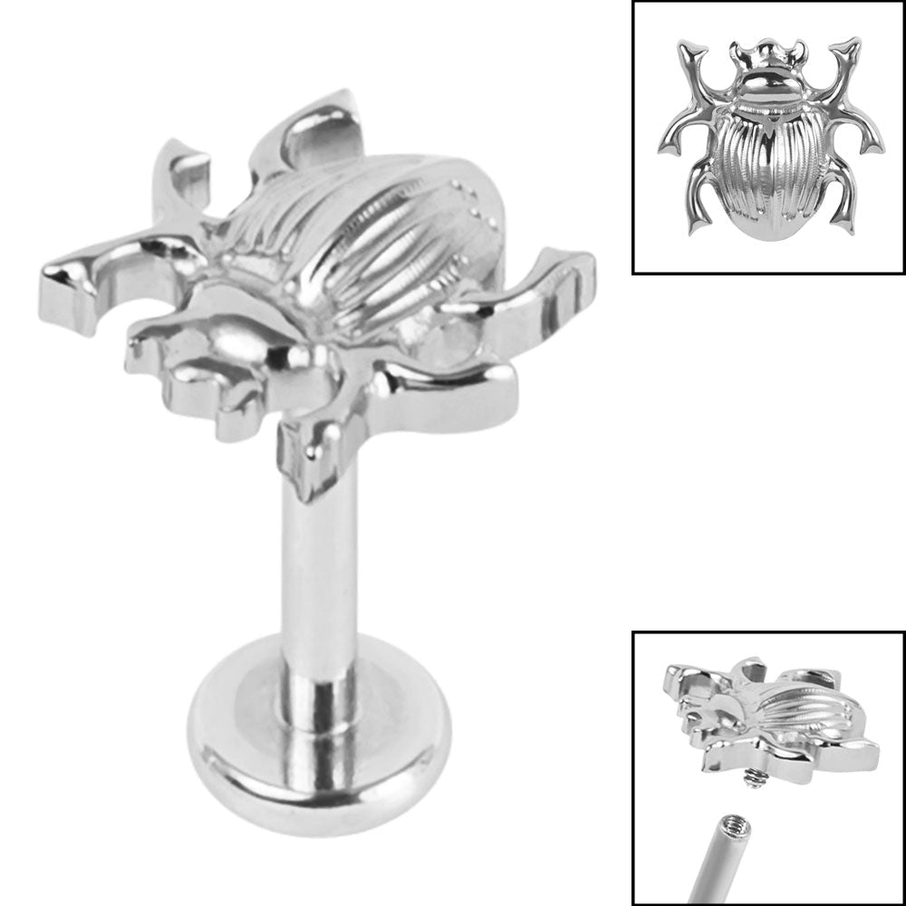 Titanium Scarab Beetle Labret.