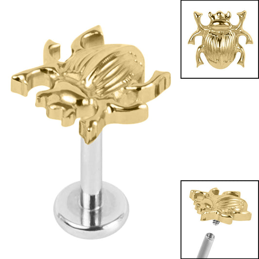 Titanium Scarab Beetle Labret.