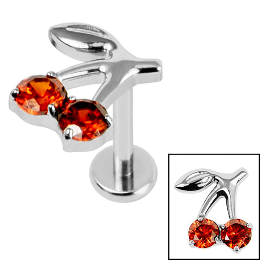 Titanium CZ Cherry Labret.