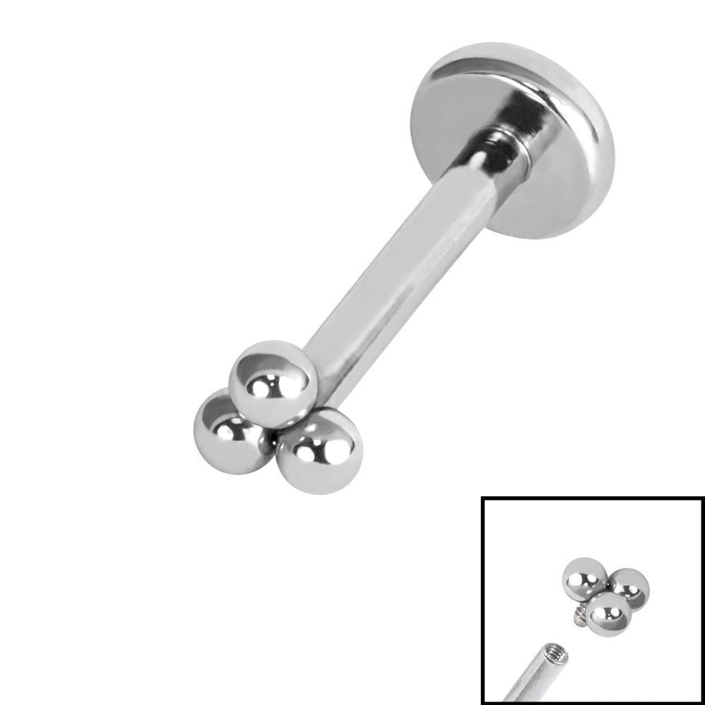 Titanium Trinity Balls Labret.