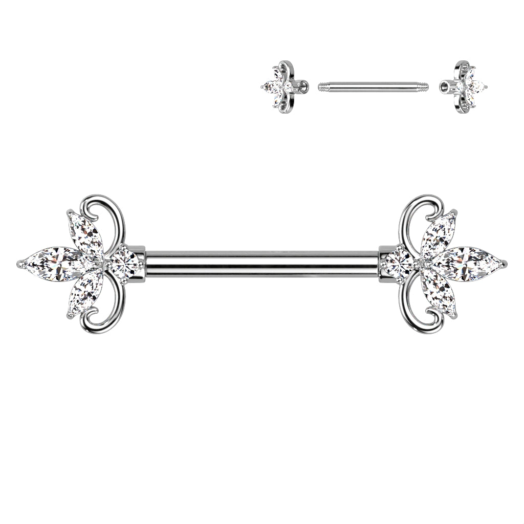 3 Marquise Nipple Bar.