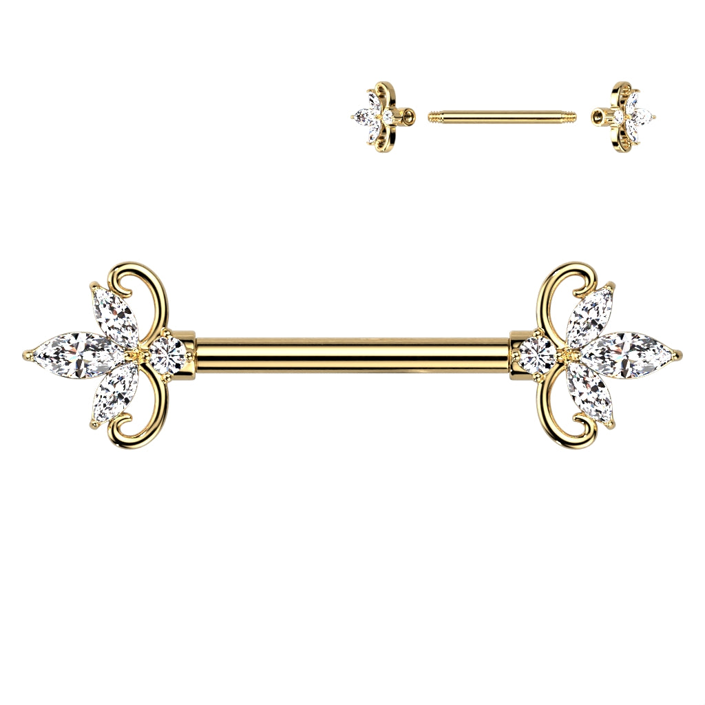 3 Marquise Nipple Bar.