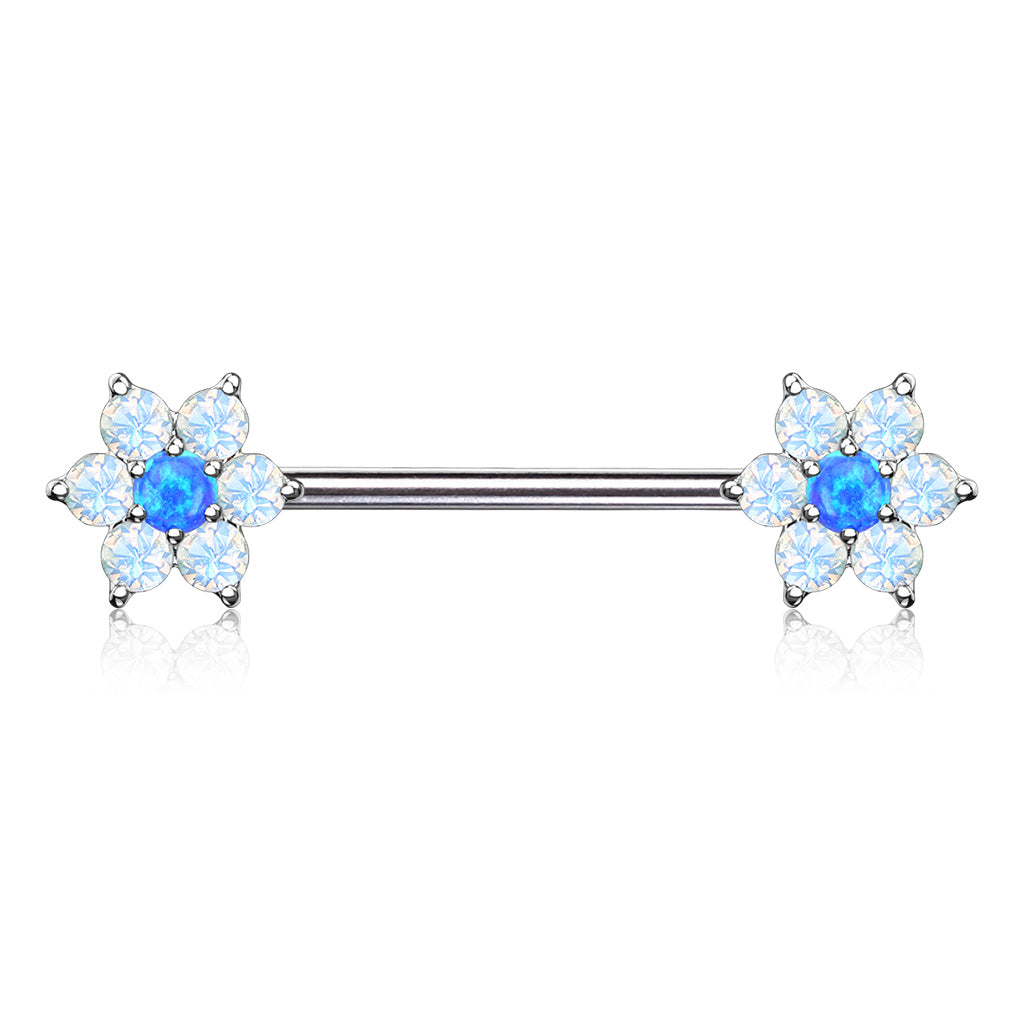 Opalite Flower Nipple Bar.