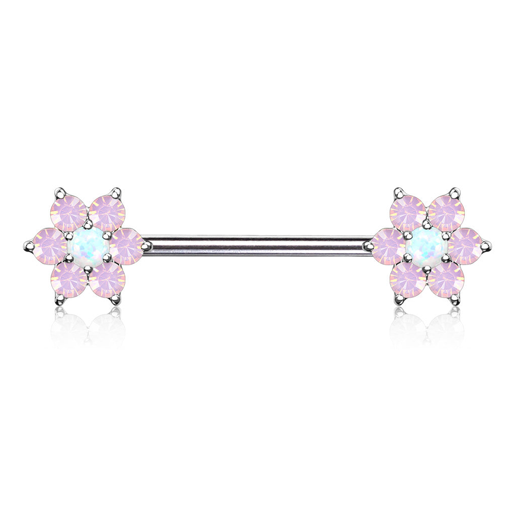 Opalite Flower Nipple Bar.