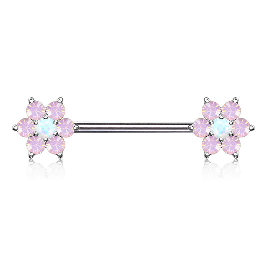 Opalite Flower Nipple Bar.
