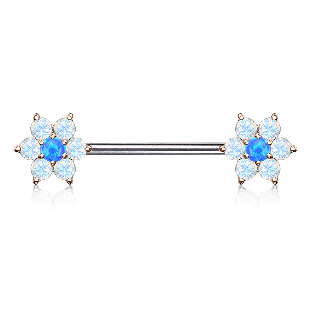 Opalite Flower Nipple Bar.