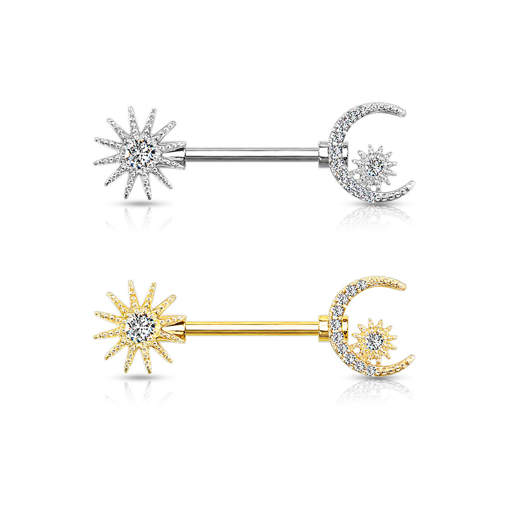 Sun, Moon and Star Nipple Bar.