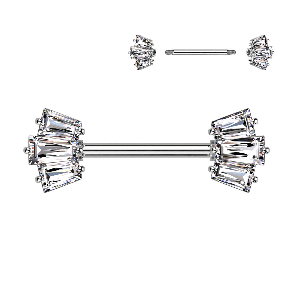 CZ 5 Baguette Nipple Bar.