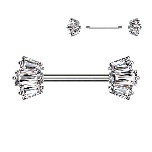 CZ 5 Baguette Nipple Bar.
