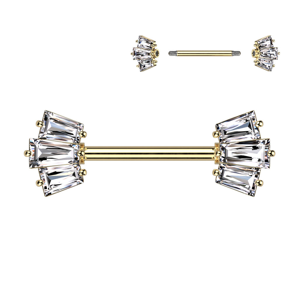 CZ 5 Baguette Nipple Bar.