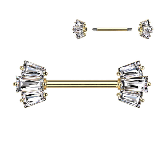 CZ 5 Baguette Nipple Bar.