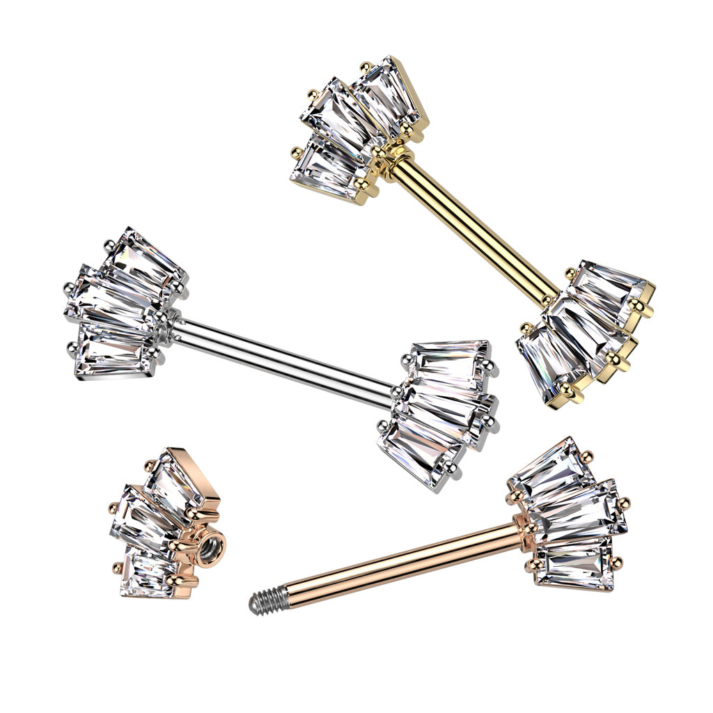 CZ 5 Baguette Nipple Bar.