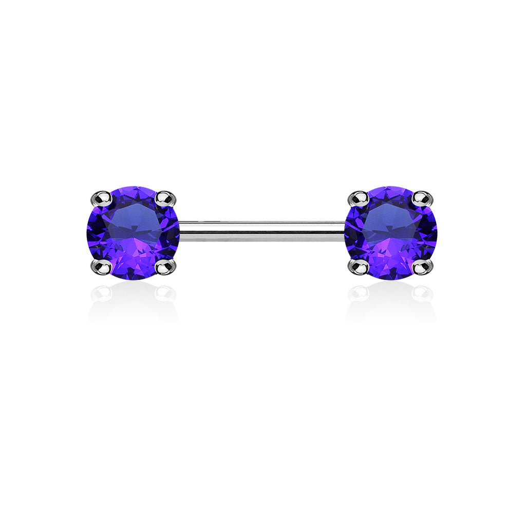 Forward Facing Claw Gem Nipple Bar.