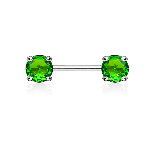 Forward Facing Claw Gem Nipple Bar.