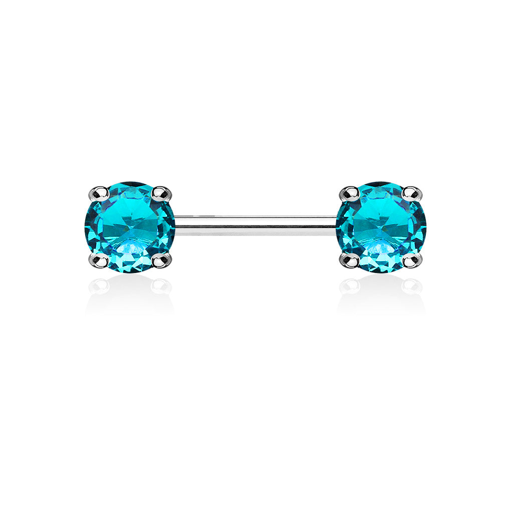 Forward Facing Claw Gem Nipple Bar.