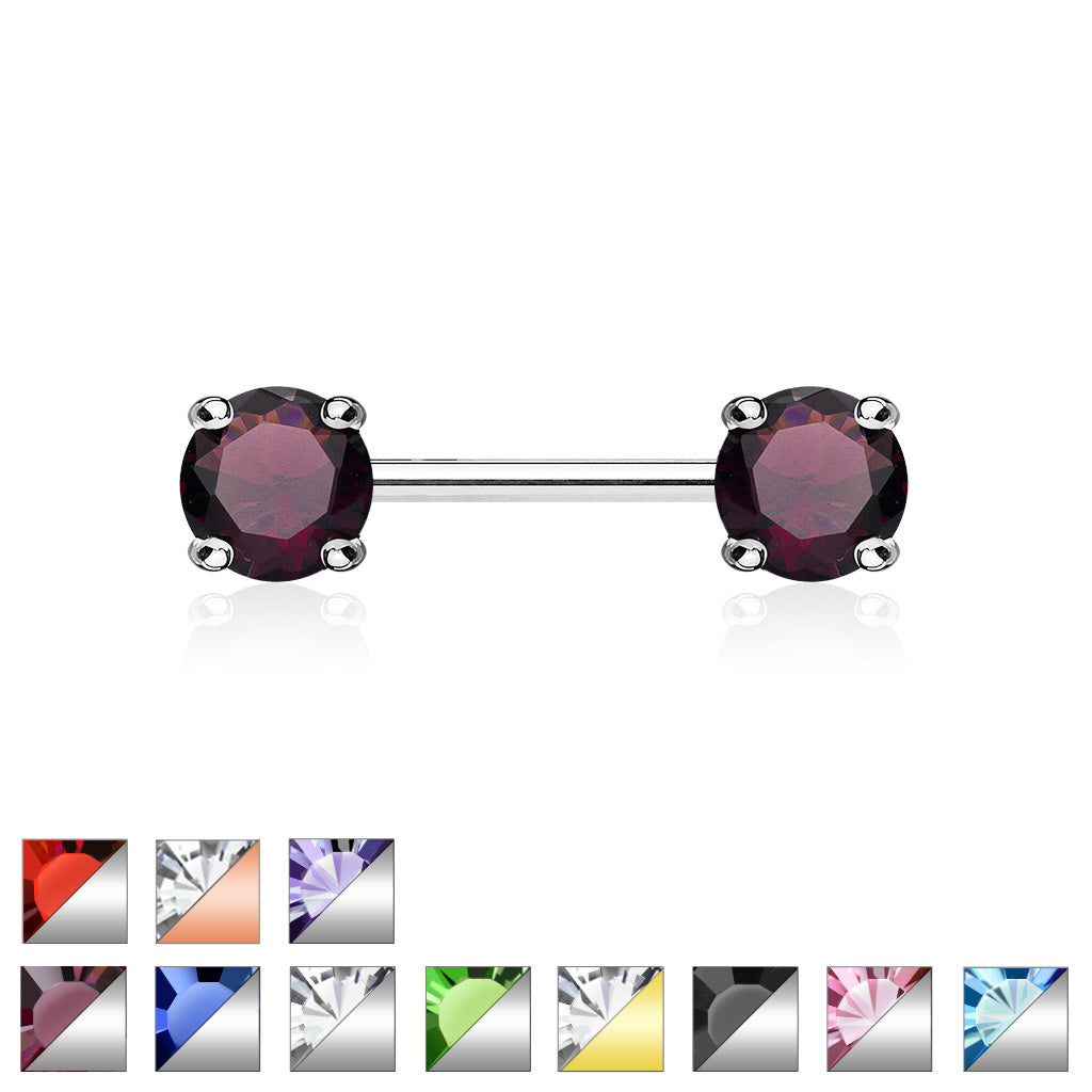 Forward Facing Claw Gem Nipple Bar.