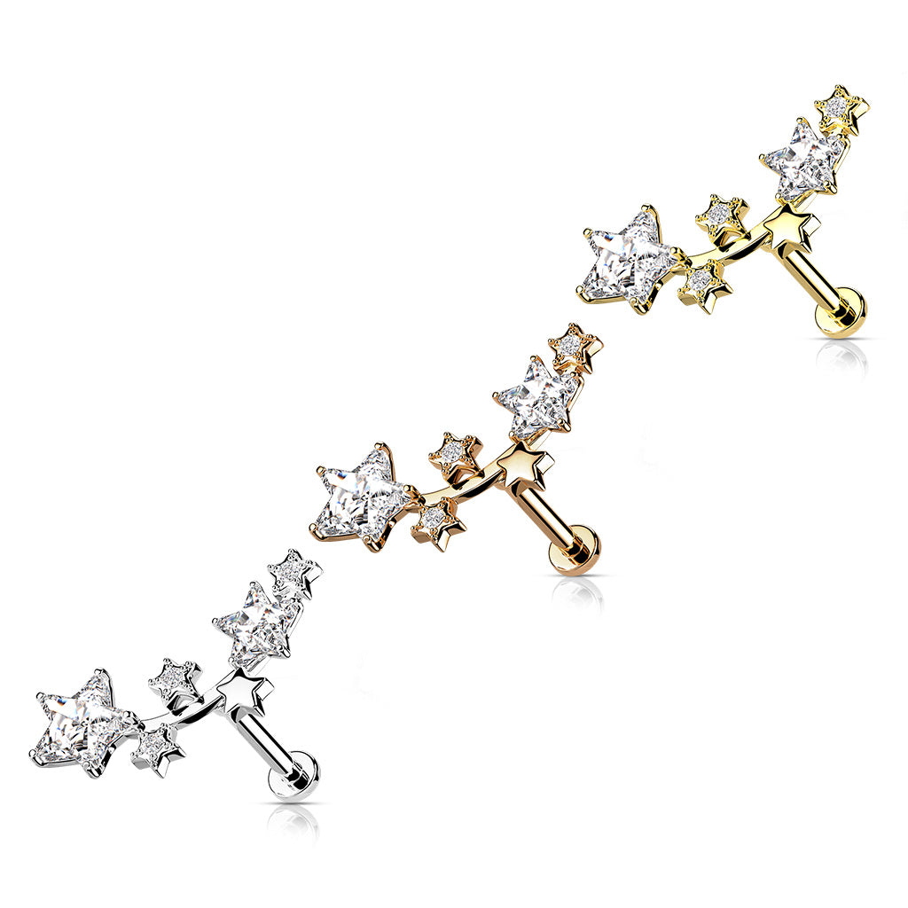 Multi Star CZ Vine Labret.