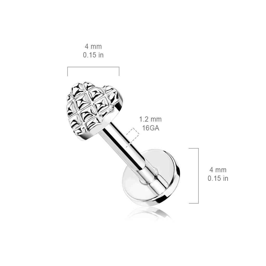 Diamond Cut Heart Labret.