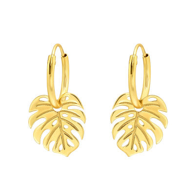 Gold Leaf Hoops