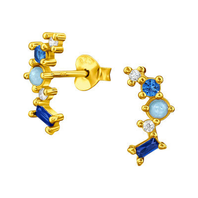 Blue CZ Studs