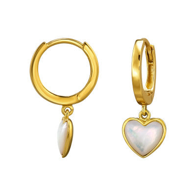 Gold Hinged Heart Hoops