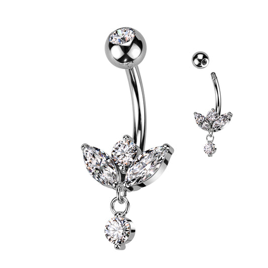 Marquise CZ Belly Bar.