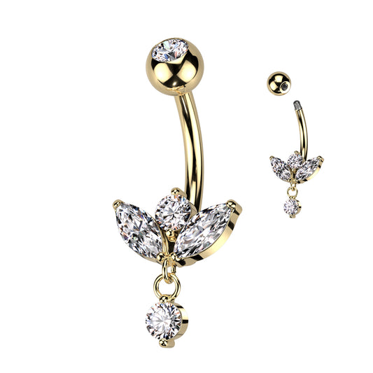 Marquise CZ Belly Bar.