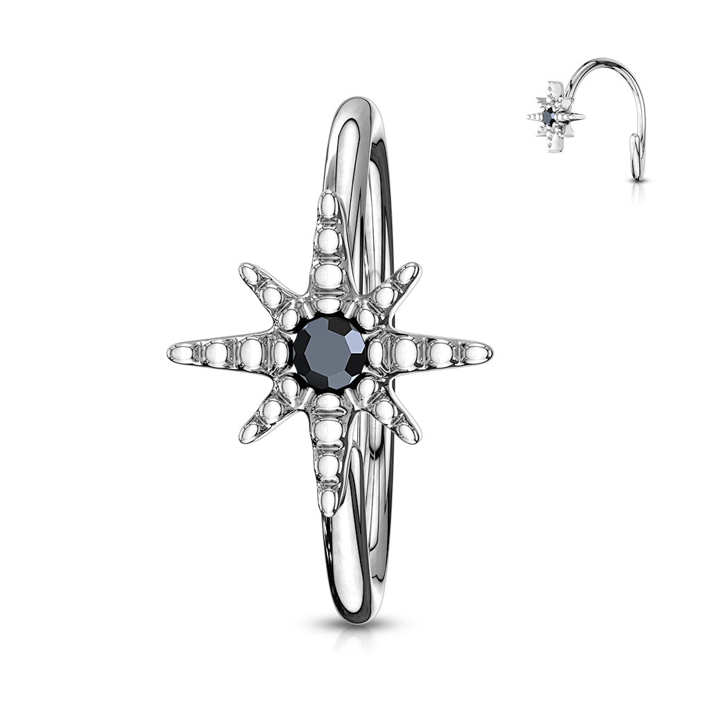 8 Point Star Nose Ring.