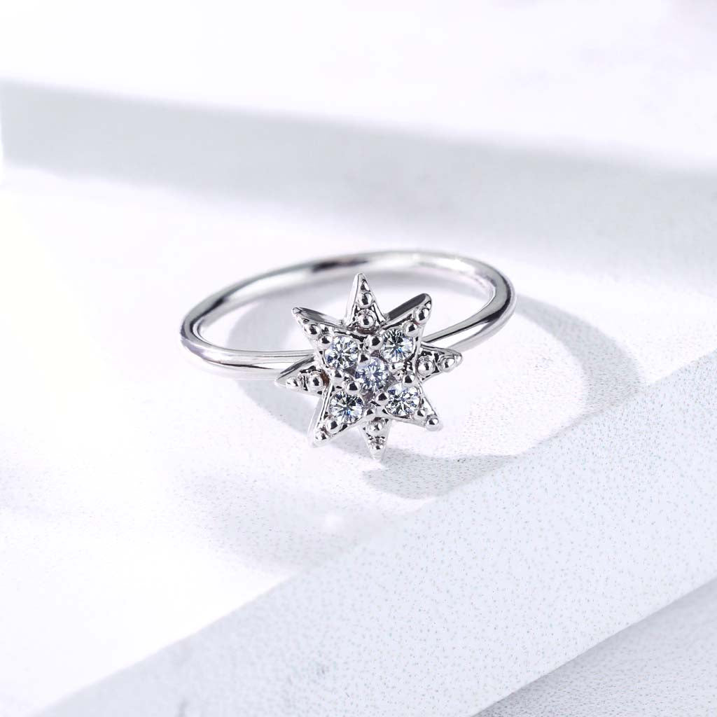 Clear CZ Star Nose Ring.