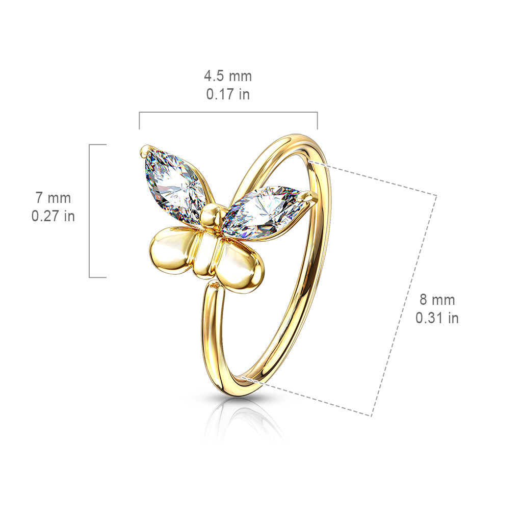 CZ Butterfly Nose Ring.