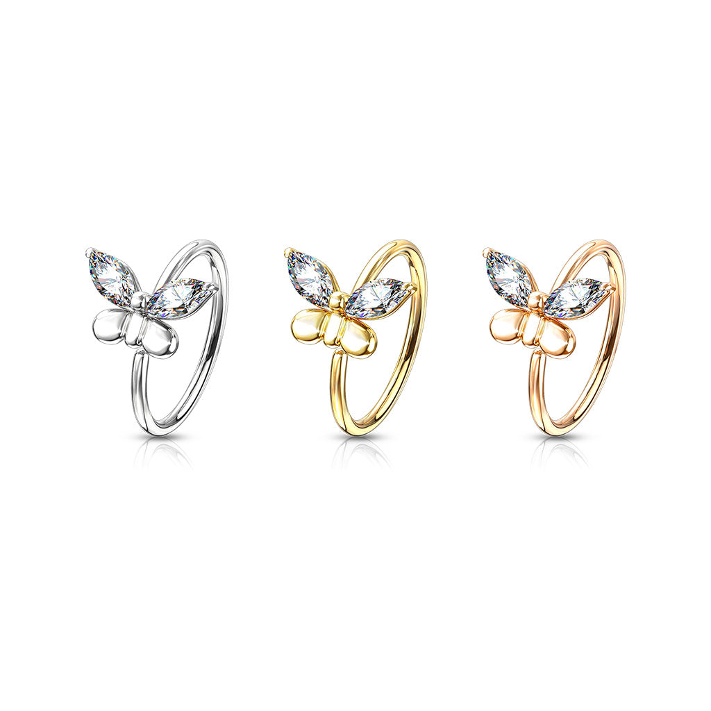 CZ Butterfly Nose Ring.
