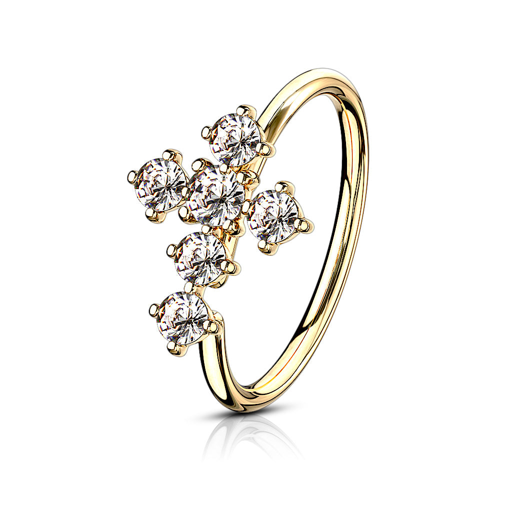 CZ Cross Nose Ring.