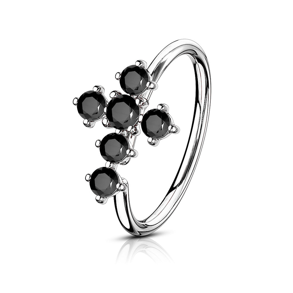 CZ Cross Nose Ring.
