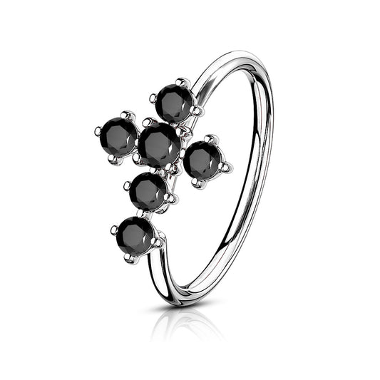 CZ Cross Nose Ring.