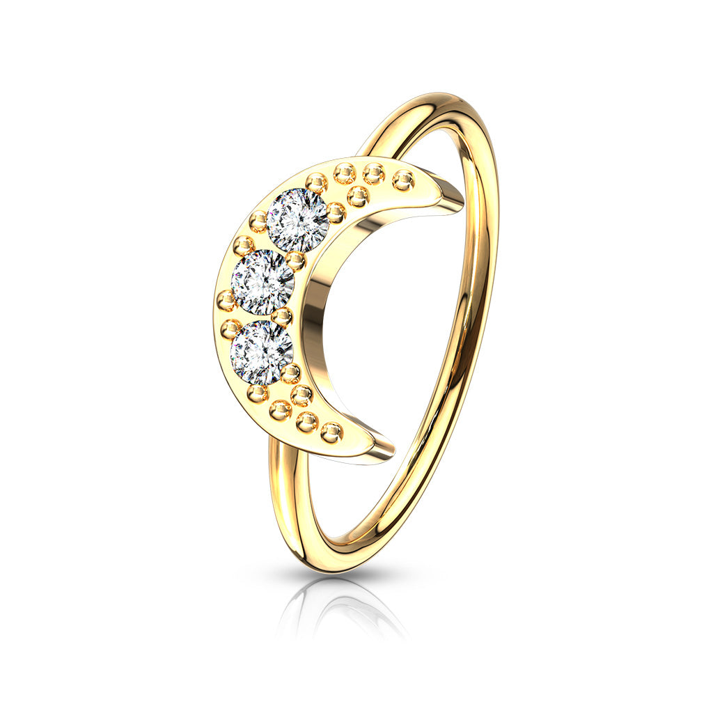 Paved Moon Nose Ring.