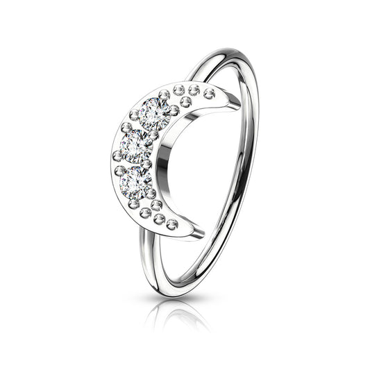 Paved Moon Nose Ring.