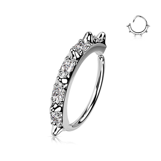 Spiked and CZ Nose Ring.