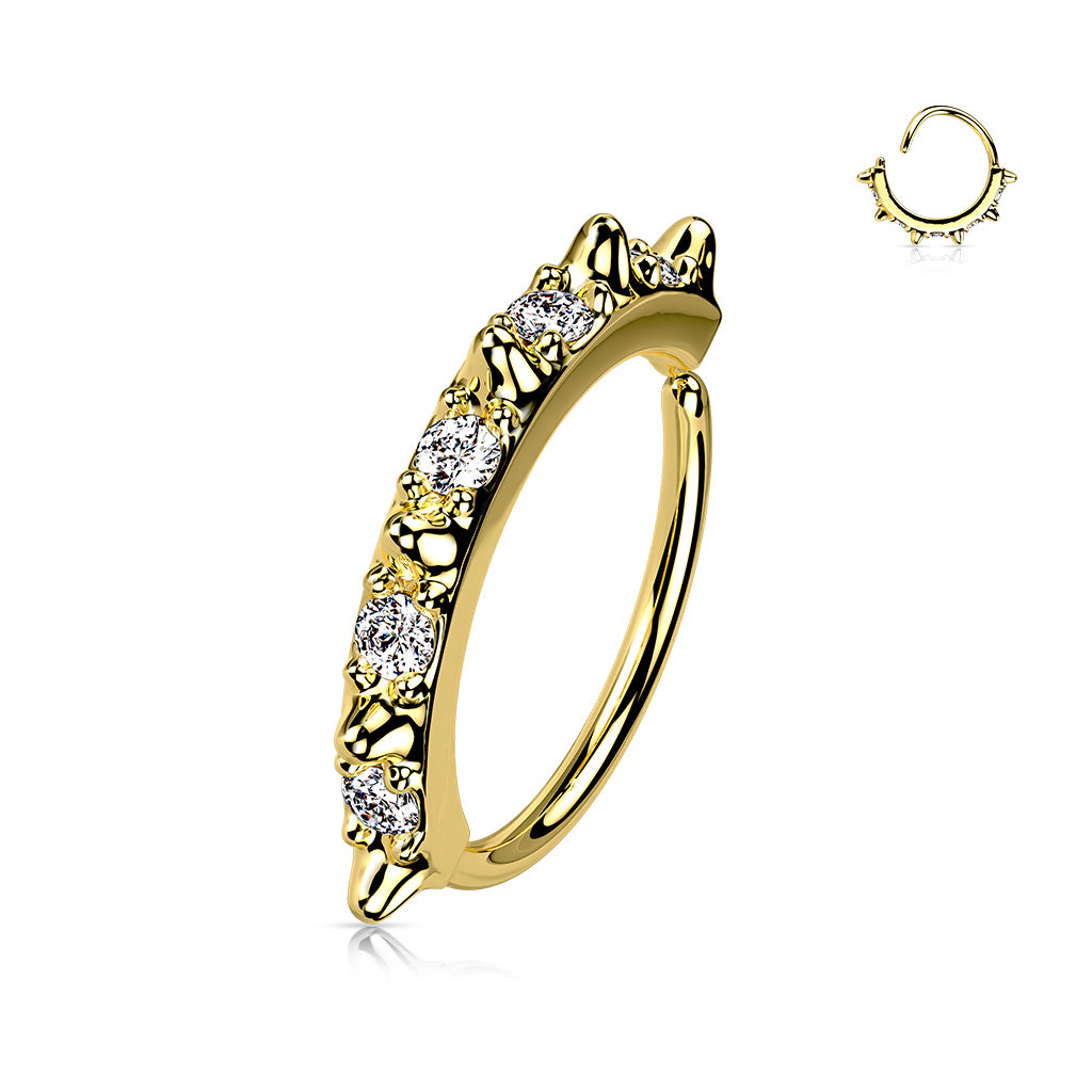 Spiked and CZ Nose Ring.