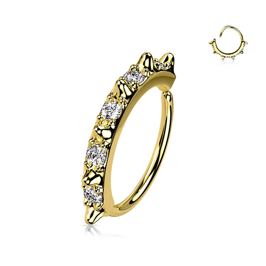 Spiked and CZ Nose Ring.